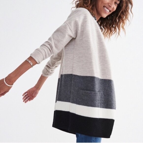 Madewell Meridian Colorblock Sweater Coat - Picture 2 of 6